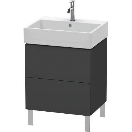 Duravit L-Cube 23" x 23" x 18" Graphite Two Drawer Floorstanding Vanity Unit (LC677504949)