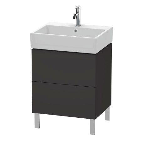 Duravit L-Cube 23" x 23" x 18" Graphite Two Drawer Floorstanding Vanity Unit (LC677508080)