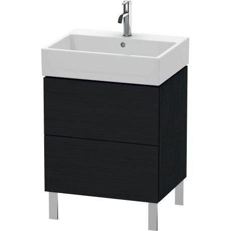 Duravit L-Cube 23" x 23" x 18" Oak Black Two Drawer Floorstanding Vanity Unit (LC677501616)