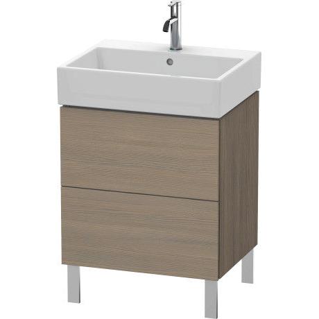 Duravit L-Cube 23" x 23" x 18" Oak Terra Two Drawer Floorstanding Vanity Unit (LC677503535)