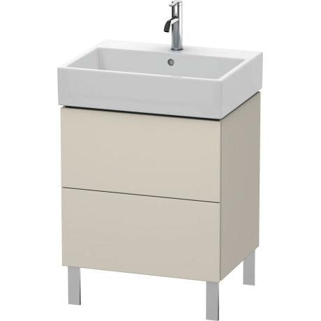 Duravit L-Cube 23" x 23" x 18" Taupe Two Drawer Floorstanding Vanity Unit (LC677509191)