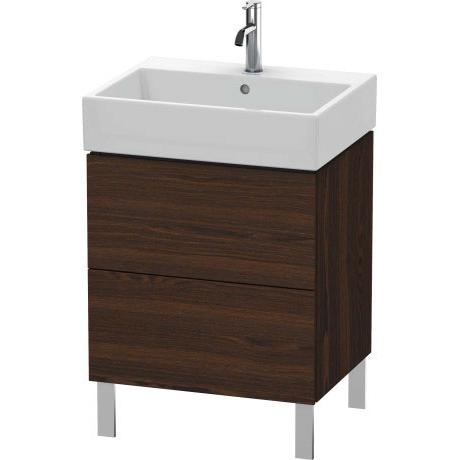 Duravit L-Cube 23" x 23" x 18" Walnut Brushed Two Drawer Floorstanding Vanity Unit (LC677506969)