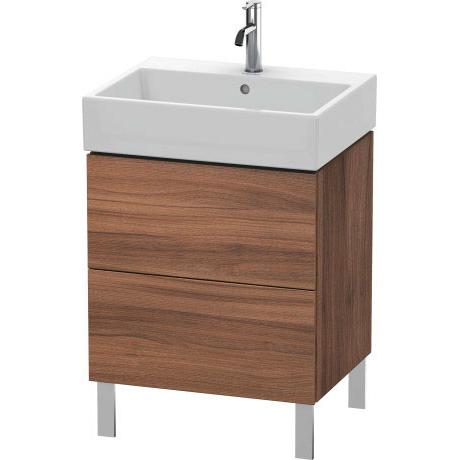 Duravit L-Cube 23" x 23" x 18" Walnut Two Drawer Floorstanding Vanity Unit (LC677507979)