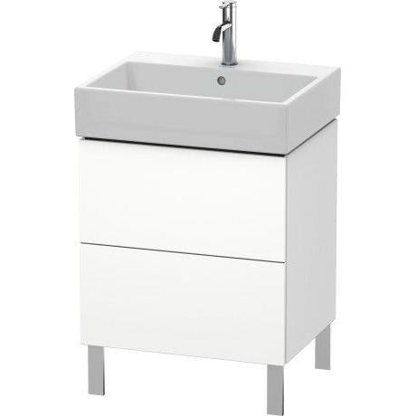 Duravit L-Cube 23" x 23" x 18" White Two Drawer Floorstanding Vanity Unit (LC677501818)