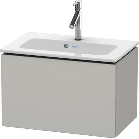 Duravit L-Cube 24" x 16" x 15" Concrete Gray One Drawer Wall-Mount Vanity Unit (LC615600707)