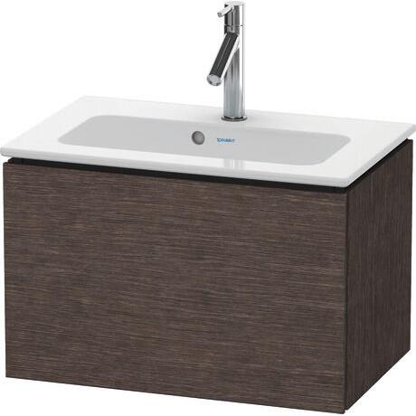 Duravit L-Cube 24" x 16" x 15" Dark Brushed Oak One Drawer Wall-Mount Vanity Unit (LC615607272)