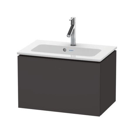 Duravit L-Cube 24" x 16" x 15" Graphite One Drawer Wall-Mount Vanity Unit (LC615608080)