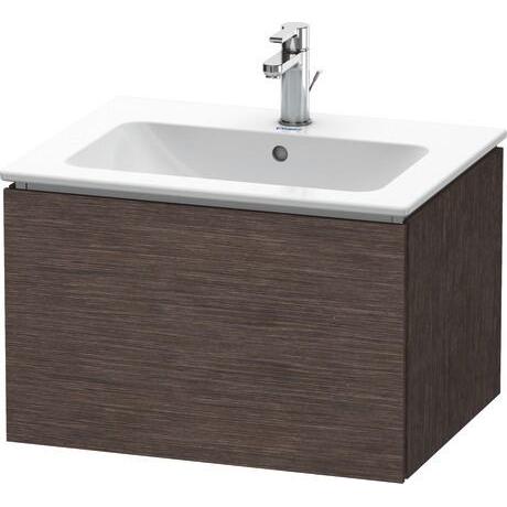 Duravit L-Cube 24" x 16" x 19" Dark Brushed Oak One Drawer Wall-Mount Vanity Unit (LC614007272)