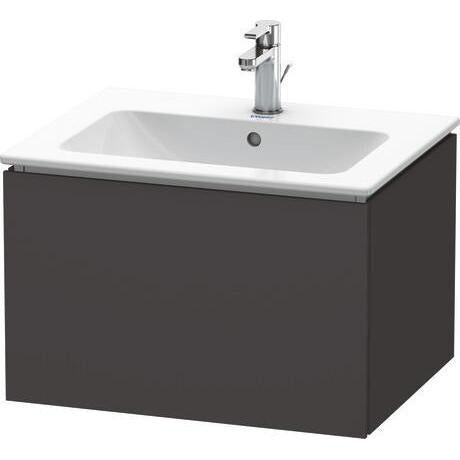 Duravit L-Cube 24" x 16" x 19" Graphite One Drawer Wall-Mount Vanity Unit (LC614008080)