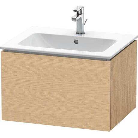 Duravit L-Cube 24" x 16" x 19" Natural Oak One Drawer Wall-Mount Vanity Unit (LC614003030)