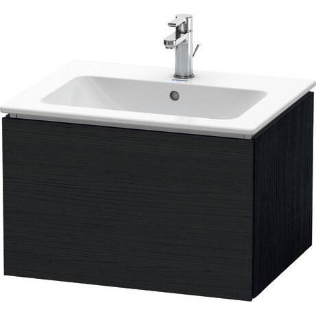 Duravit L-Cube 24" x 16" x 19" Oak Black One Drawer Wall-Mount Vanity Unit (LC614001616)