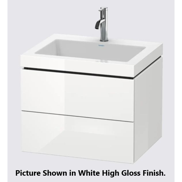 Duravit L-Cube 24" x 20" x 19" American Walnut Two Drawer C-Bonded Wall-Mount Vanity Kit (LC6926O1313)