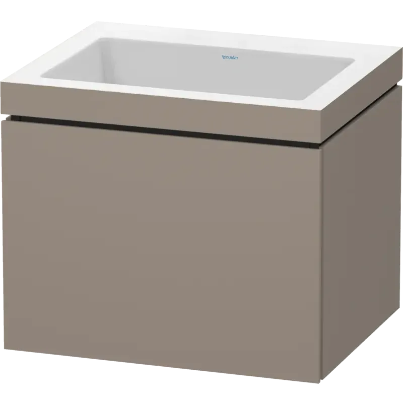 Duravit L-Cube 24" x 20" x 19" Basalt One Drawer C-Bonded Wall-Mount Vanity Kit (LC6916N4343)