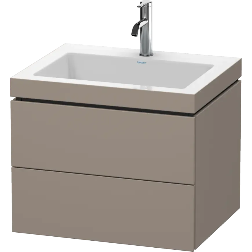 Duravit L-Cube 24" x 20" x 19" Basalt Two Drawer C-Bonded Wall-Mount Vanity Kit (LC6926O4343)