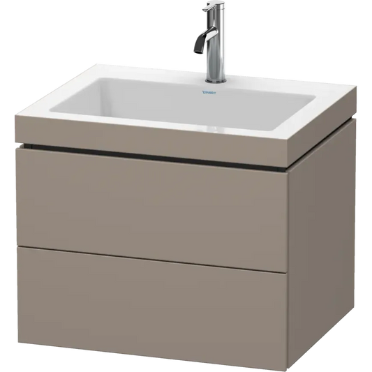 Duravit L-Cube 24" x 20" x 19" Basalt Two Drawer C-Bonded Wall-Mount Vanity Kit (LC6926O4343)