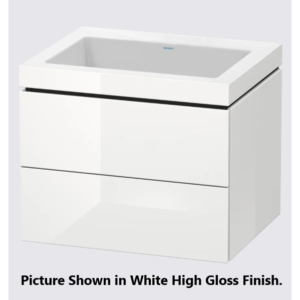 Duravit L-Cube 24" x 20" x 19" Dolomite Gray Two Drawer C-Bonded Wall-Mount Vanity Kit (LC6926N3838)