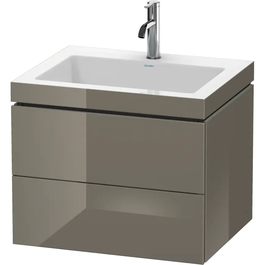 Duravit L-Cube 24" x 20" x 19" Flannel Gray Two Drawer C-Bonded Wall-Mount Vanity Kit (LC6926O8989)