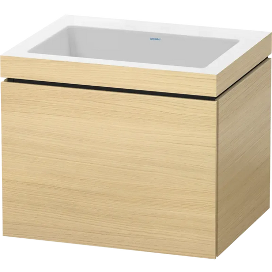 Duravit L-Cube 24" x 20" x 19" Mediterranean Oak One Drawer C-Bonded Wall-Mount Vanity Kit (LC6916N7171)