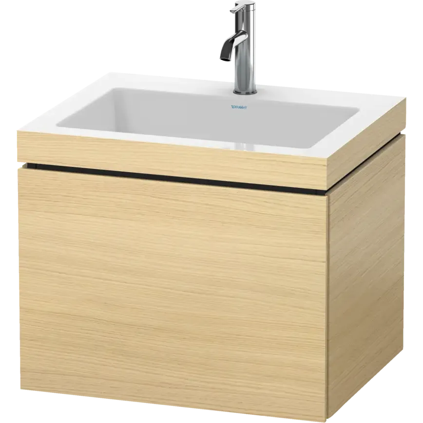 Duravit L-Cube 24" x 20" x 19" Mediterranean Oak One Drawer C-Bonded Wall-Mount Vanity Kit (LC6916O7171)