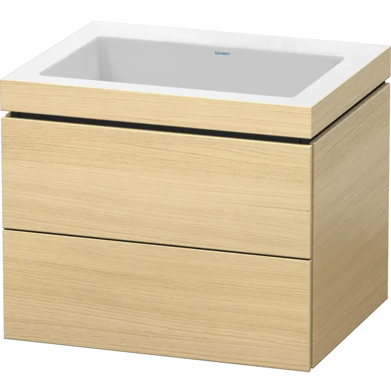 Duravit L-Cube 24" x 20" x 19" Mediterranean Oak Two Drawer C-Bonded Wall-Mount Vanity Kit (LC6926N7171)