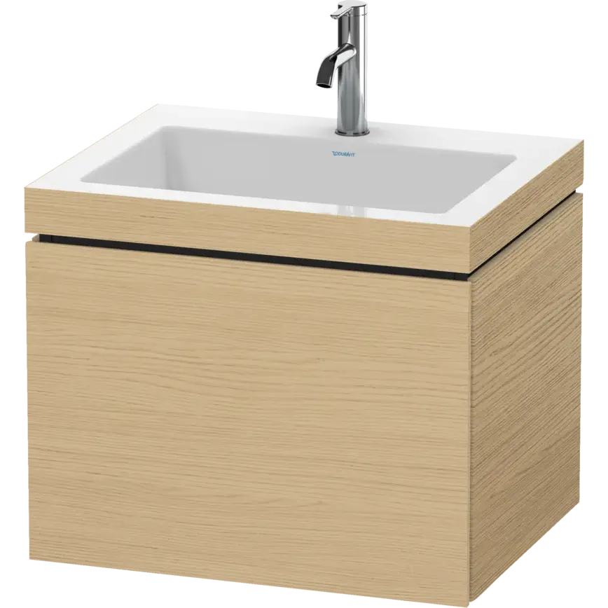 Duravit L-Cube 24" x 20" x 19" Natural Oak One Drawer C-Bonded Wall-Mount Vanity Kit (LC6916O3030)