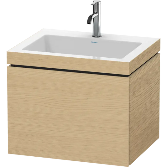 Duravit L-Cube 24" x 20" x 19" Natural Oak One Drawer C-Bonded Wall-Mount Vanity Kit (LC6916O3030)