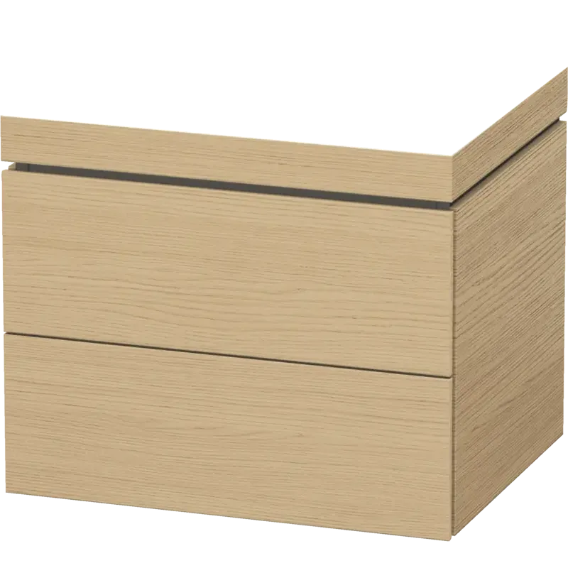 Duravit L-Cube 24" x 20" x 19" Natural Oak Two Drawer C-Bonded Wall-Mount Vanity Kit (LC6926N3030)