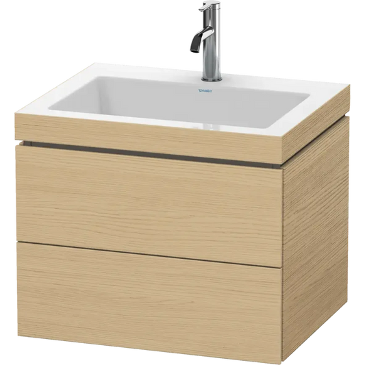 Duravit L-Cube 24" x 20" x 19" Natural Oak Two Drawer C-Bonded Wall-Mount Vanity Kit (LC6926O3030)