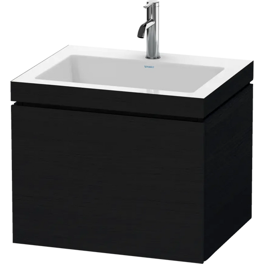 Duravit L-Cube 24" x 20" x 19" Oak Black One Drawer C-Bonded Wall-Mount Vanity Kit (LC6916O1616)