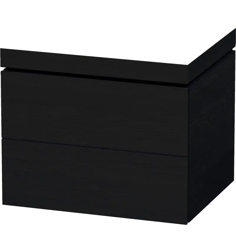 Duravit L-Cube 24" x 20" x 19" Oak Black Two Drawer C-Bonded Wall-Mount Vanity Kit (LC6926N1616)
