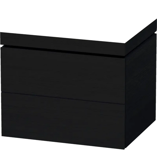 Duravit L-Cube 24" x 20" x 19" Oak Black Two Drawer C-Bonded Wall-Mount Vanity Kit (LC6926N1616)