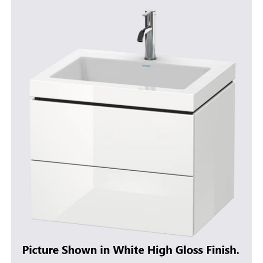 Duravit L-Cube 24" x 20" x 19" Stone Blue Two Drawer C-Bonded Wall-Mount Vanity Kit (LC6926O4747)