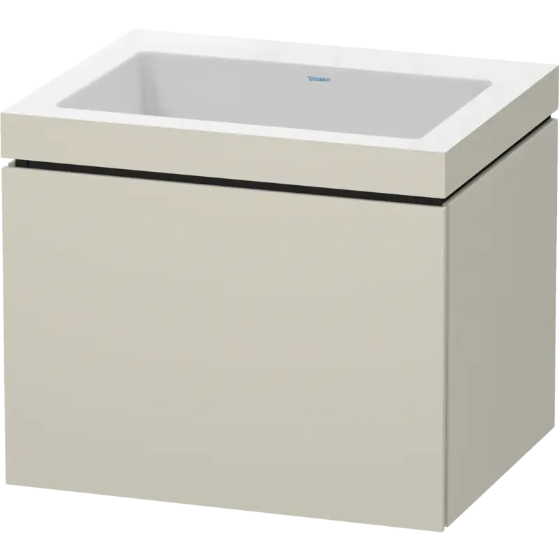 Duravit L-Cube 24" x 20" x 19" Taupe One Drawer C-Bonded Wall-Mount Vanity Kit (LC6916N9191)