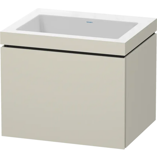 Duravit L-Cube 24" x 20" x 19" Taupe One Drawer C-Bonded Wall-Mount Vanity Kit (LC6916N9191)