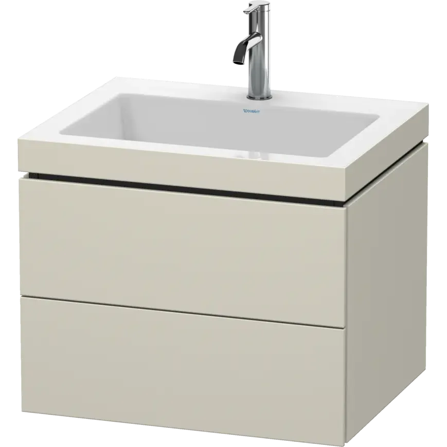 Duravit L-Cube 24" x 20" x 19" Taupe Two Drawer C-Bonded Wall-Mount Vanity Kit (LC6926O9191)
