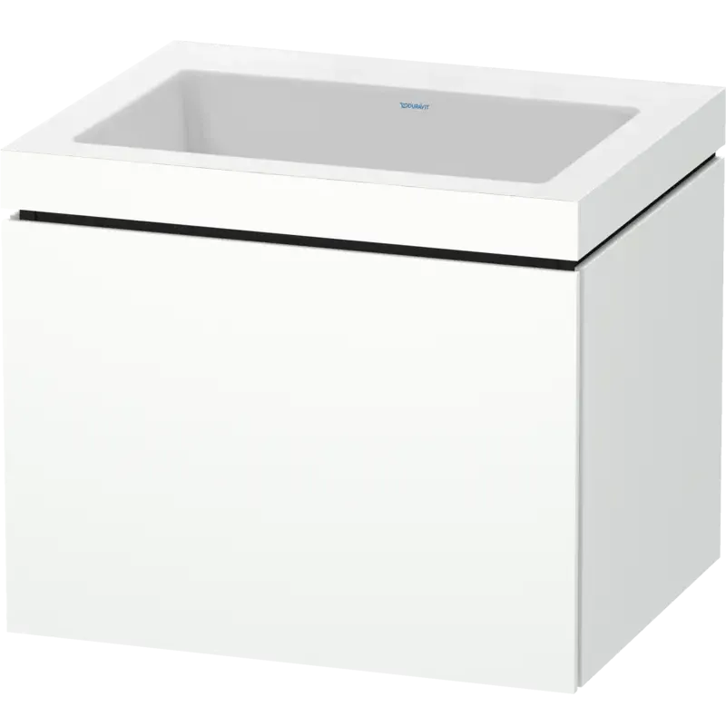 Duravit L-Cube 24" x 20" x 19" White One Drawer C-Bonded Wall-Mount Vanity Kit (LC6916N1818)