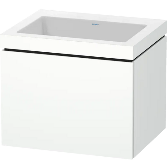 Duravit L-Cube 24" x 20" x 19" White One Drawer C-Bonded Wall-Mount Vanity Kit (LC6916N1818)