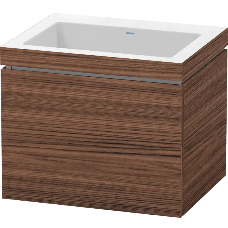 Duravit L-Cube 24" x 20" x 19" White One Drawer C-Bonded Wall-Mount Vanity Kit (LC6916N2121)