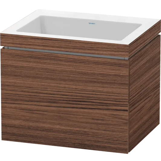 Duravit L-Cube 24" x 20" x 19" White One Drawer C-Bonded Wall-Mount Vanity Kit (LC6916N2121)