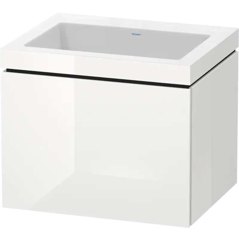 Duravit L-Cube 24" x 20" x 19" White One Drawer C-Bonded Wall-Mount Vanity Kit (LC6916N2222)
