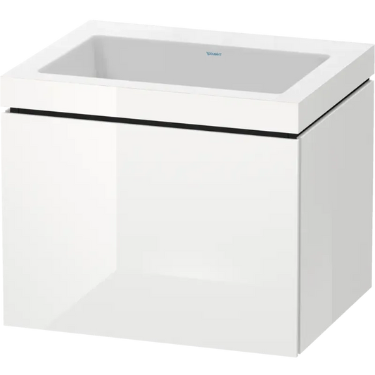 Duravit L-Cube 24" x 20" x 19" White One Drawer C-Bonded Wall-Mount Vanity Kit (LC6916N2222)