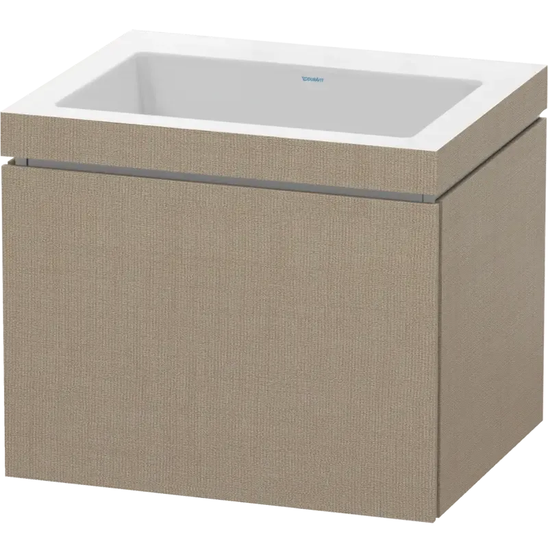 Duravit L-Cube 24" x 20" x 19" White One Drawer C-Bonded Wall-Mount Vanity Kit (LC6916N7575)