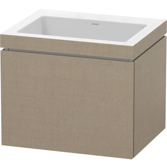 Duravit L-Cube 24" x 20" x 19" White One Drawer C-Bonded Wall-Mount Vanity Kit (LC6916N7575)