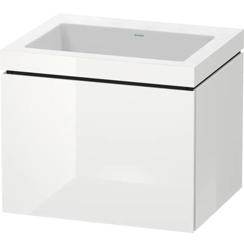 Duravit L-Cube 24" x 20" x 19" White One Drawer C-Bonded Wall-Mount Vanity Kit (LC6916N8585)