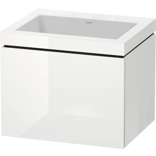 Duravit L-Cube 24" x 20" x 19" White One Drawer C-Bonded Wall-Mount Vanity Kit (LC6916N8585)