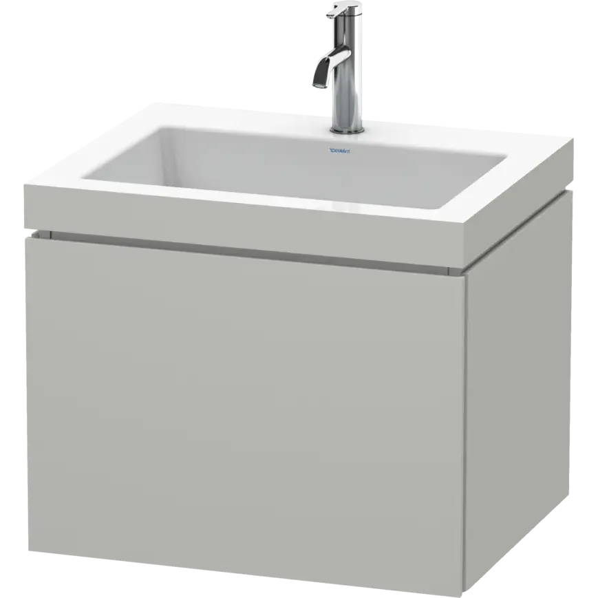 Duravit L-Cube 24" x 20" x 19" White One Drawer C-Bonded Wall-Mount Vanity Kit (LC6916O0707)