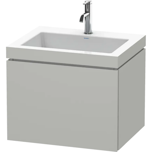 Duravit L-Cube 24" x 20" x 19" White One Drawer C-Bonded Wall-Mount Vanity Kit (LC6916O0707)