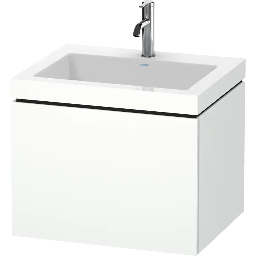 Duravit L-Cube 24" x 20" x 19" White One Drawer C-Bonded Wall-Mount Vanity Kit (LC6916O1818)