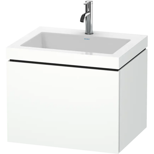 Duravit L-Cube 24" x 20" x 19" White One Drawer C-Bonded Wall-Mount Vanity Kit (LC6916O1818)