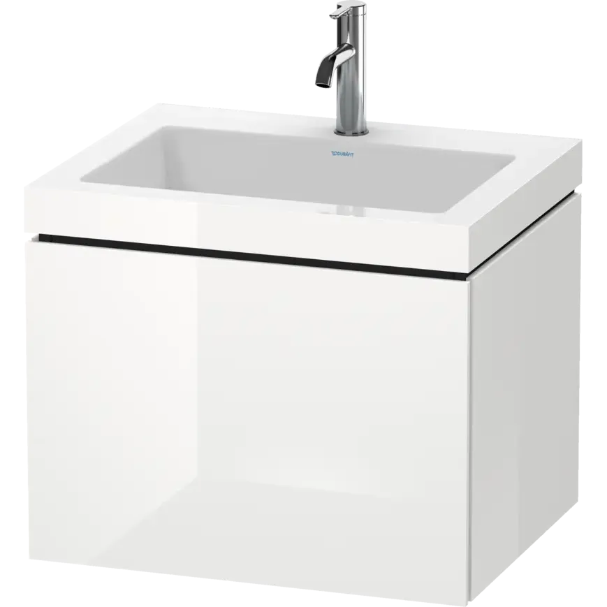 Duravit L-Cube 24" x 20" x 19" White One Drawer C-Bonded Wall-Mount Vanity Kit (LC6916O2222)